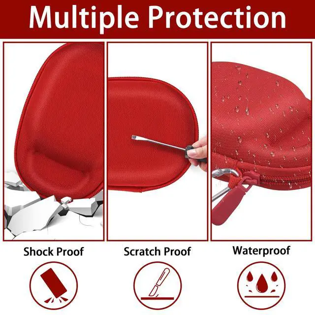 Alt view image 4 of 7 - Hard Case for JBL Clip 5 Speaker, Red | EVA case construction, Water-resistant design, Dust-resistant design, Protective case only
