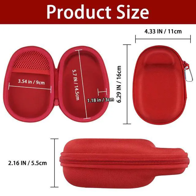 Alt view image 6 of 7 - Hard Case for JBL Clip 5 Speaker, Red | EVA case construction, Water-resistant design, Dust-resistant design, Protective case only