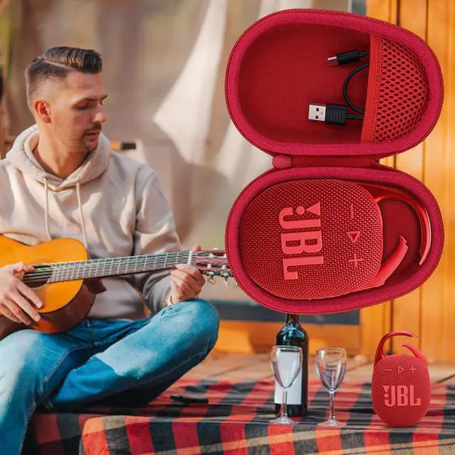 Alt view image 5 of 7 - Hard Case for JBL Clip 5 Speaker, Red | EVA case construction, Water-resistant design, Dust-resistant design, Protective case only