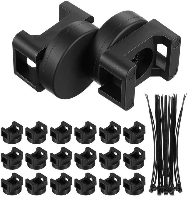 Main image of 120Pcs Magnetic Zip Tie Mounts 20 Heavy-Duty Magnet Bases & 100 Nylon Cable Ties for Strong, Neat Wire Management