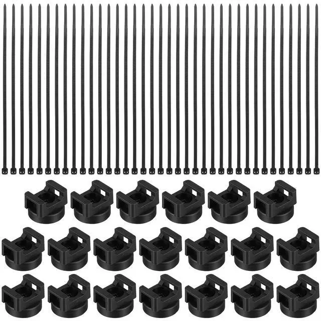 Alt view image 2 of 7 - 120Pcs Magnetic Zip Tie Mounts 20 Heavy-Duty Magnet Bases & 100 Nylon Cable Ties for Strong, Neat Wire Management