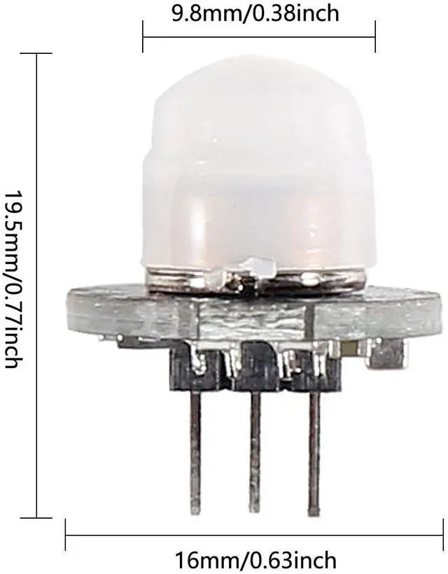Alt view image 2 of 7 - 5Pcs SR602 Motion Sensor Detector Module Mini Pyroelectric Infrared Sensory Switch High Sensitivity for Electronic DIY