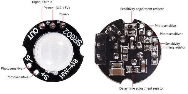 Alt view image 3 of 7 - 5Pcs SR602 Motion Sensor Detector Module Mini Pyroelectric Infrared Sensory Switch High Sensitivity for Electronic DIY