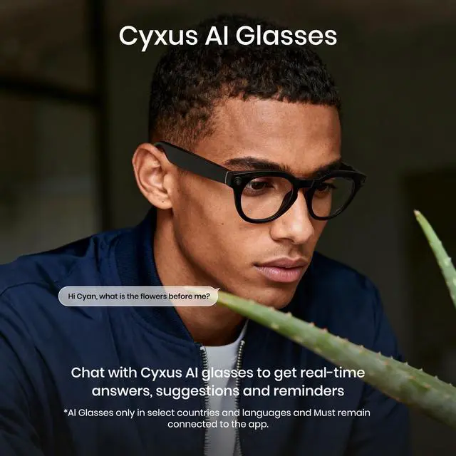 Alt view image 2 of 6 - AI Smart Glasses with Camera 8MP, 4K Photos & 1080P Video Recording AI Q&A Translation TR90 Frame Lightweight Bluetooth 5.4 Music/Calls Fast-Charge
