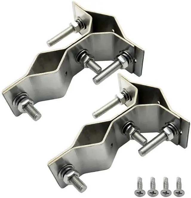Main image of Double Antenna Masts Mount Clamp - Heavy Duty Stainless Steel Pole to Pole Clamp - Double Pipe Connection Clamp for Antenna Pole / Pipeline Mounting (T clamp - 2 pcs)