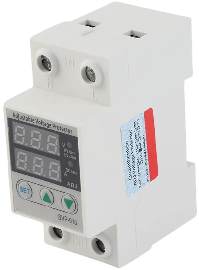 Main image of Single Phase Voltage Protector Adjustable Over Under Voltage Protector 230VAC Current Protector for Home Appliances(40A)