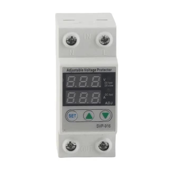 Alt view image 3 of 7 - Single Phase Voltage Protector Adjustable Over Under Voltage Protector 230VAC Current Protector for Home Appliances(40A)