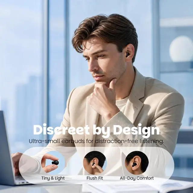 Alt view image 2 of 7 - Small Mini Invisible Earbuds Wireless Bluetooth Hidden Headphones Discreet Tiny Earbuds for Work Smallest Low Profile Micro Sleep Earbud Invisible Ear Buds for Small Ear Canals Sleeping
