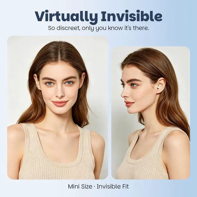 Alt view image 6 of 7 - Small Mini Invisible Earbuds Wireless Bluetooth Hidden Headphones Discreet Tiny Earbuds for Work Smallest Low Profile Micro Sleep Earbud Invisible Ear Buds for Small Ear Canals Sleeping
