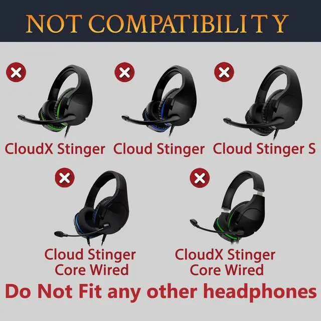 Alt view image 3 of 6 - Headband for Hyperx Cloud/CloudX Stinger Core Wireless (Do Not Fit Wired Version) Headphones, Replacement Headstrap Pad Repair Part - Black