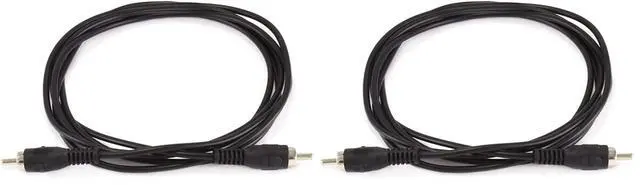 Main image of Single-Channel Cable - 6 Feet - Black | RCA Plug/Plug Male/Male, Ideal for Short, Low-Frequency Connections (Pack of 2)