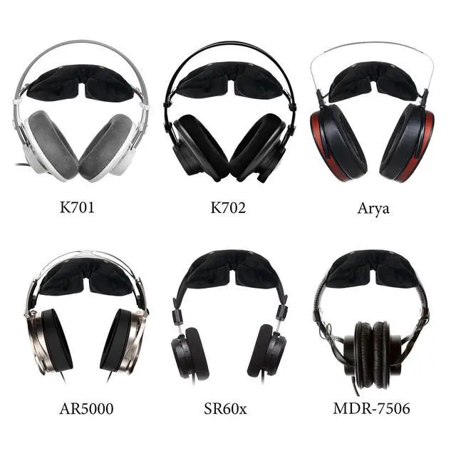 Alt view image 5 of 6 - Velour Headband Pressure Relief Pad Compatible with AKG K701, Sony MDR-7506, AUNE AR5000, HIFIMAN Arya, Lightspeed Zulu 3 and Lightspeed Sierra, Bose A20 X A10 Headphones (Black)