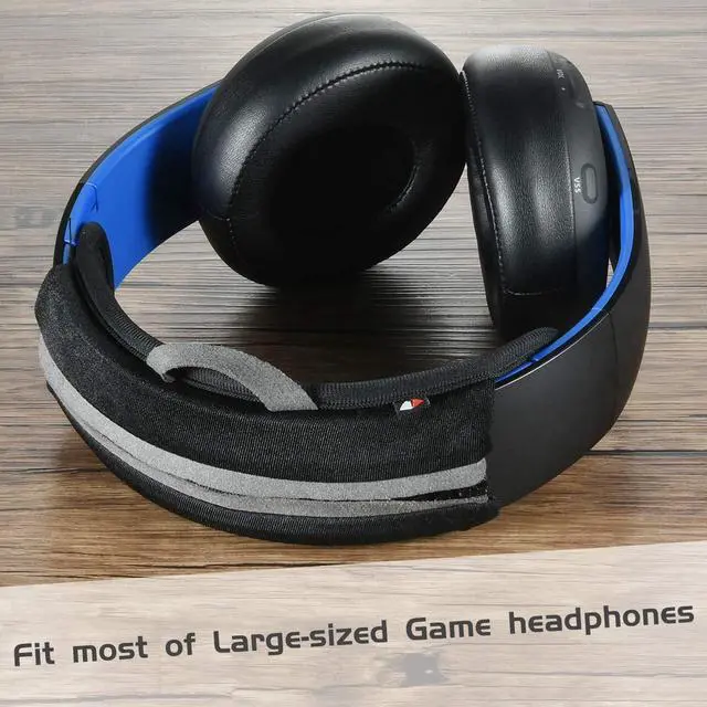 Alt view image 2 of 7 - Large Sized Replacement Headband Cushion Pad Cover Head Band Protector with Zipper, Headband Cover Cushion Protector Pad for Headphones (Max for 2-1/2''W Cushion pad, Black)
