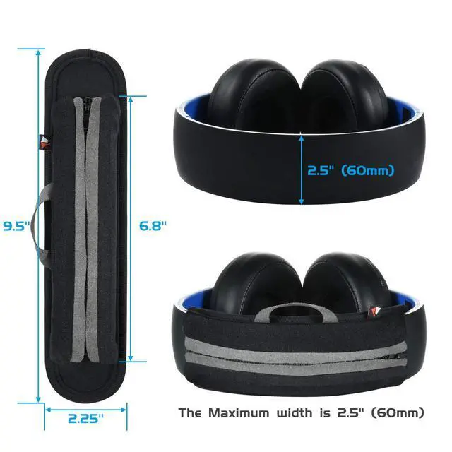Alt view image 4 of 7 - Large Sized Replacement Headband Cushion Pad Cover Head Band Protector with Zipper, Headband Cover Cushion Protector Pad for Headphones (Max for 2-1/2''W Cushion pad, Black)