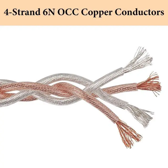 Alt view image 5 of 6 - Apollo 4.4mm Balanced Male to Dual 2.5mm Male Headphone Upgrade Cable Compatible with HIFIMAN HE400S, HE-400i, HE560, HE350, HE1000 V2, 4-Core 6NOCC Copper Wire (8.2FT / 2.5M)