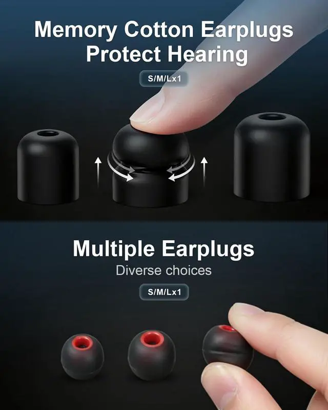 Alt view image 6 of 7 - Electronic Shooting Ear Protection Earbuds, 29dB SNR, 70H Playtime, Bluetooth 6.0 Hearing Protection Earplugs, IPX6 Waterproof, TWS & ENC Earbuds for Shooting, Ranges with 12pcs Ear Buds