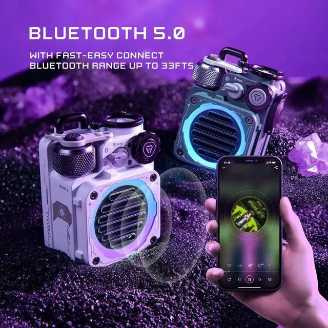 Alt view image 5 of 7 - Cyber Cube Bluetooth Speaker, Bluetooth 5.0, Portable Speaker with Fidget Spinner, Crystal Clear Sound with RGB LED Light Wireless Speaker, Waterproof Speakers for Indoor Outdoor