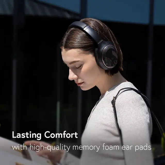 Alt view image 6 of 6 - PPU-BN0600BK01 900 Legacy Bluetooth On-Ear Headphones with Microphone, Digital Hybrid Noise-Canceling, Black, PPU-BN0600BK01
