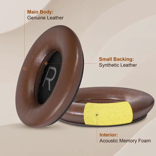 Alt view image 3 of 7 - Replacement Ear-Pads Cushions for Bose QuietComfort 45 35 35ii (QC-45 QC-35 QC-35 ii), Genuine Lambskin Ear Covers Compatible with QuietComfort SE (QC SE)/ New QuietComfort Headphones