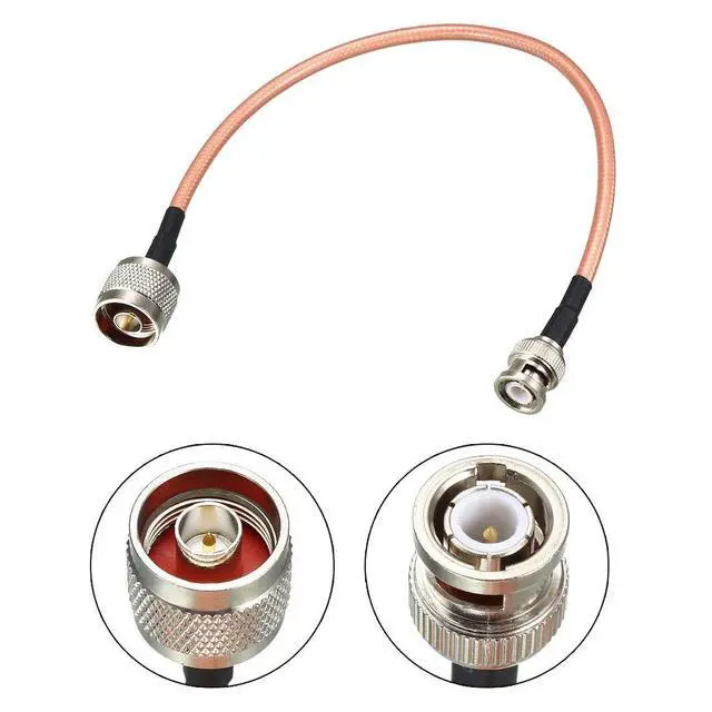 Alt view image 2 of 4 - Low Loss RF Coaxial Cable Connection Coax Wire RG-142 N Male to BNC Male 30cm