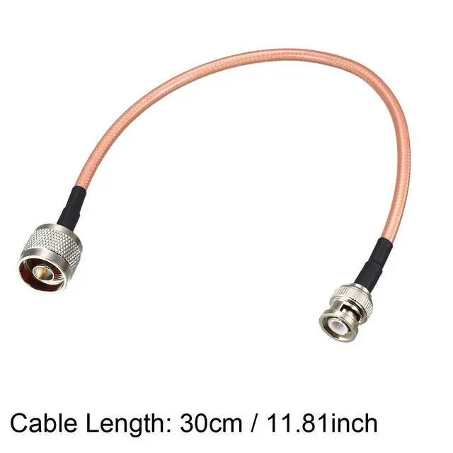 Alt view image 4 of 4 - Low Loss RF Coaxial Cable Connection Coax Wire RG-142 N Male to BNC Male 30cm