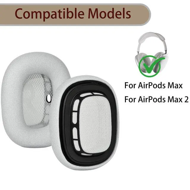 Alt view image 2 of 7 - Ear Cushion Compatible with AirPods Max, 2-in-1 Silicone Headband Cushion+Headband Cover, Upgraded and Enhanced Magnetic Attachment, Protein Leather Earpads&Headband Cover for AirPods Max 2 Kit-Sliver