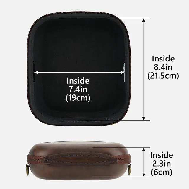 Alt view image 5 of 6 - Shield Headphones Case Compatible with Sony WH-1000XM5, Bose QC Ultra II, Skullcandy Crusher ANC 2 and More, Replacement Hard Shell Travel Carrying Bag with Cable Storage (Brown)