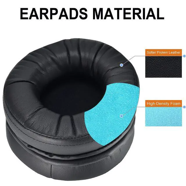 Alt view image 3 of 6 - DT990 Ear Pads - Replacement EarPad Ear Cushion Cover Earpads Compatible with beyerdynamic DT990 / DT880 / DT770 PRO Headset,Softer Leather,High-Density Noise Cancelling Foam, Added Thickness