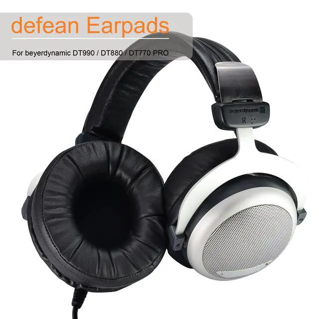 Alt view image 6 of 6 - DT990 Ear Pads - Replacement EarPad Ear Cushion Cover Earpads Compatible with beyerdynamic DT990 / DT880 / DT770 PRO Headset,Softer Leather,High-Density Noise Cancelling Foam, Added Thickness