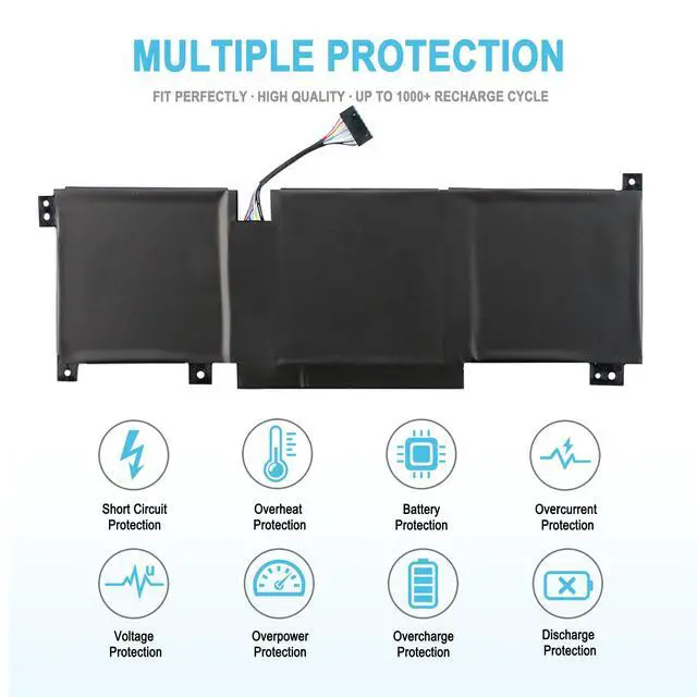 Alt view image 4 of 7 - 53.5Wh BTY-M492 Replacement Laptop Battery for MSI Pulse GL66 11UEK-016AU 11UDK-255VN 11UCK Katana GF66 GF76 11UC 11SC 12UD 12UG 12UGS Crosshair 15 17 A11UEK Series 4700mAh 11.4V