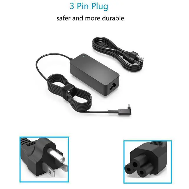 Alt view image 3 of 5 - Charger Fit for Acer Chromebook Laptop - (for 65W/45W Round Connectors) (UL Safety Certified Products)