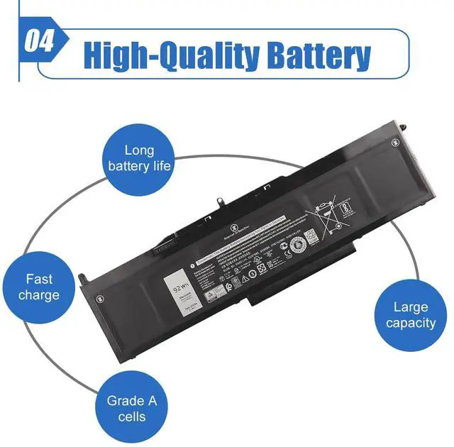 Alt view image 5 of 6 - VG93N Laptop Battery Compatible with Dell Precision 15 3520 3530 E5580 E5590 5591 Series Notebook VG93N 0VG93N WFWKK 0WFWKK Battery 11.4V 92Wh 6-Cell