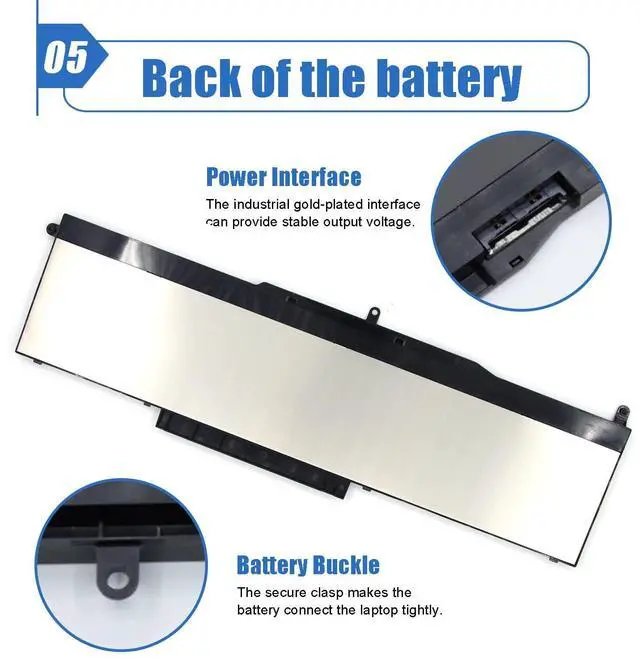 Alt view image 6 of 6 - VG93N Laptop Battery Compatible with Dell Precision 15 3520 3530 E5580 E5590 5591 Series Notebook VG93N 0VG93N WFWKK 0WFWKK Battery 11.4V 92Wh 6-Cell