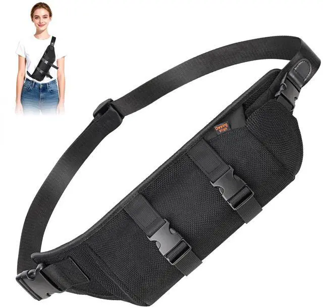 Main image of Portable Speaker Crossbody Bag Adjustable Speaker Belt Bag Waist Pouch Soft Carrying Pouch for Bluetooth Speakers Pulse 2/3/4/5, Charge Essential 2/3/4/5/6 (Black)