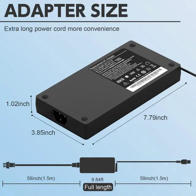Alt view image 3 of 6 - 230W Laptop Charger Compatible with Legion 5 7 Series GX20L29347 and More AC Adapter Power Supply Cord