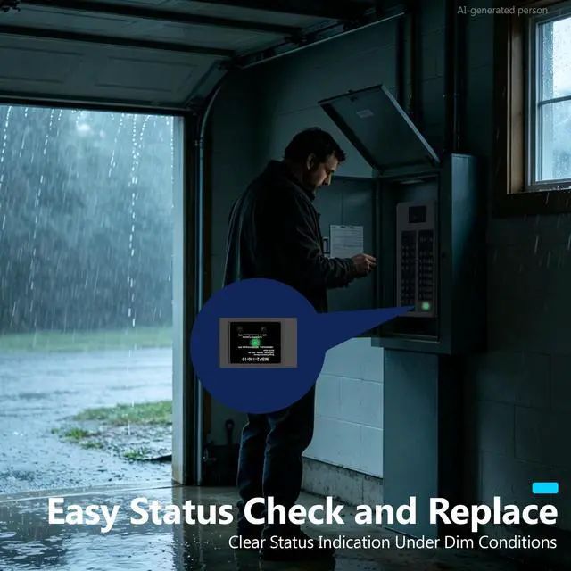 Alt view image 7 of 7 - Surge Protective Device Type 2 SPD, 120/240VAC Whole House Surge Protector, Plug-On Circuit Breaker Protection with LED Indicator, Compatible with Siemens Eaton GE Panels, UL Listed