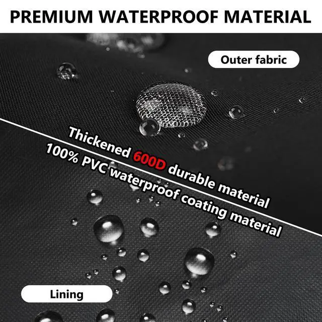 Alt view image 3 of 6 - Outdoor TV Cover 50 to 55 Inch Weatherproof, Waterproof TV Cover for Outside 52"L X 33"H with Pocket, Thick 600D Oxford Cloth & PVC Waterproof Coating Protector -Black