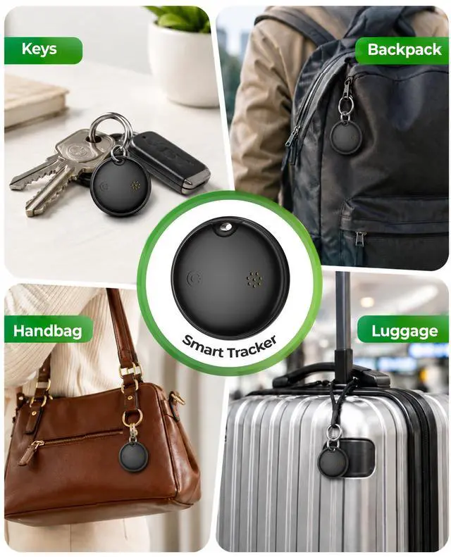 Alt view image 7 of 7 - 2026 Air Tags 4 Pack Tracker Tag for Android & iOS - Bluetooth Tracker with IP68 Waterproof, 100dB Alarm, Replaceable Battery, GPS Tracker Smart Tag for Luggage Keys Wallet Pets Kids, Airtag 4 Pack