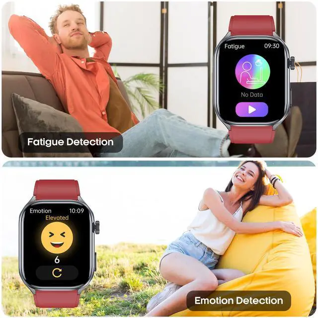 Alt view image 3 of 7 - Advanced Health Smartwatch for Women Men with Real-Time Monitoring of Heart Rate, Sleep Quality and Stress Levels, Always-On DisplayBright Flashlight (Red)