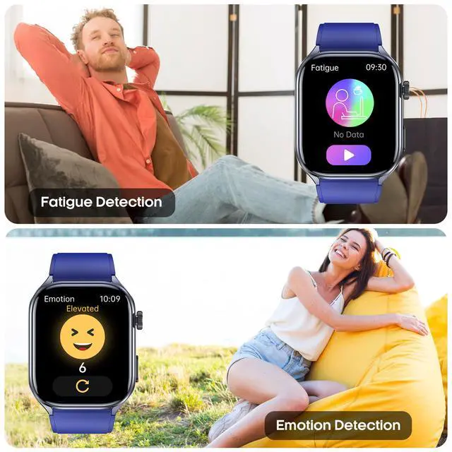 Alt view image 3 of 7 - Advanced Health Smartwatch for Women Men with Real-Time Monitoring of Heart Rate, Sleep Quality and Stress Levels, Always-On DisplayBright Flashlight (Blue)