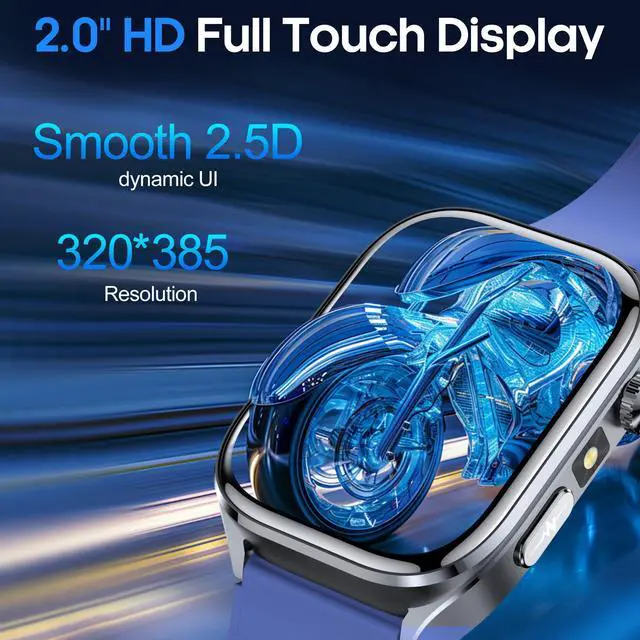 Alt view image 7 of 7 - Advanced Health Smartwatch for Women Men with Real-Time Monitoring of Heart Rate, Sleep Quality and Stress Levels, Always-On DisplayBright Flashlight (Blue)