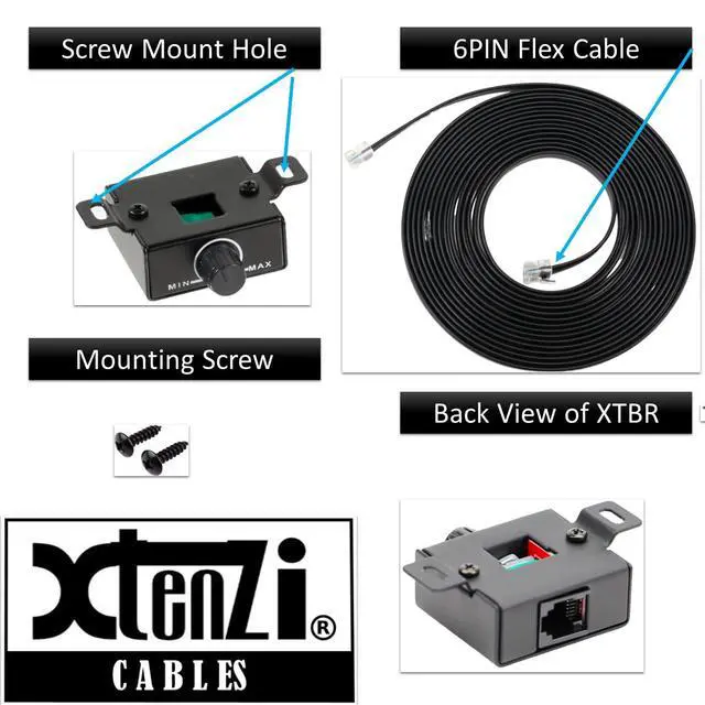 Alt view image 3 of 7 - Amplifier Replacement Bass Knob Control Remote XTBR3 Compatible with Select Powerbass ASABASS
