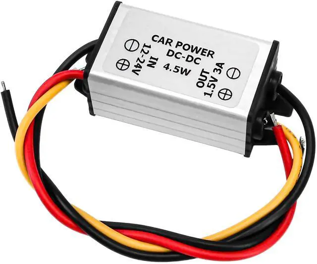 Main image of 24V-12V to 1.5V 3A Car Power Voltage Converters, Step Down Module 12V to 1.5V 3A Output 13cm Cable 4.5W Regulator Buck Converters Power Supplies