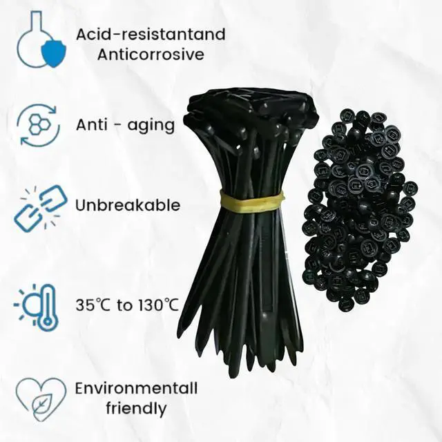 Alt view image 6 of 6 - cable tie buckle,nylon universal cable tie buckle,Heavy Duty Nylon Zip Ties Self-Locking UV Resistant Cable Ties for Car, Home, DIY 3.5" Black Universal Wire Ties (2025 Upgrade) (150, 150 pcs)