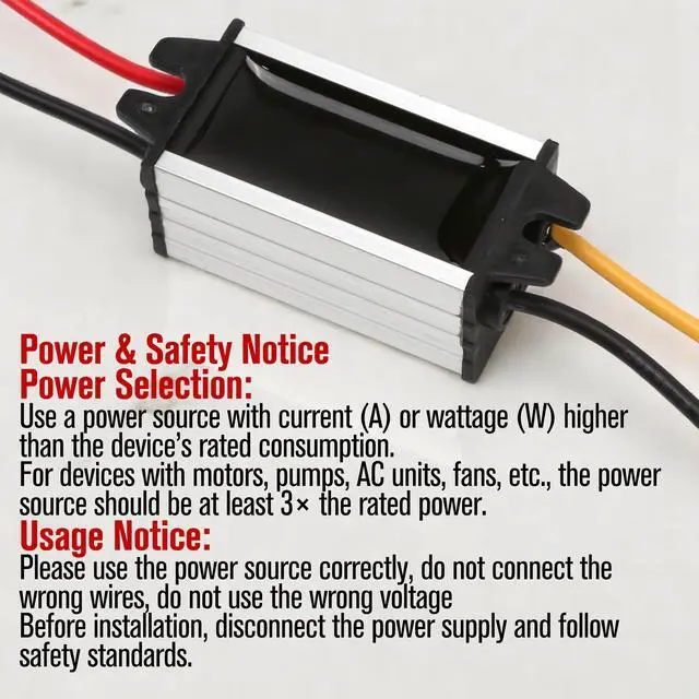 Alt view image 6 of 6 - 24V-12V to 1.5V 3A Car Power Voltage Converters, Step Down Module 12V to 1.5V 3A Output 13cm Cable 4.5W Regulator Buck Converters Power Supplies