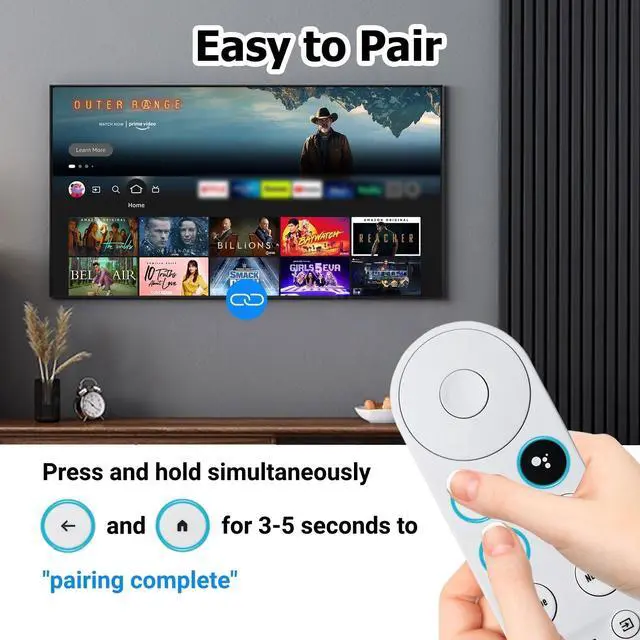 Alt view image 3 of 7 - 2 Pack G9N9N New Replacement Google Chromecast TV Voice Smart Remote Control, Compatible with Google Chromecast 4k, Google TV Streamer 4K(Only Compatible with Snow Chromecast Google)