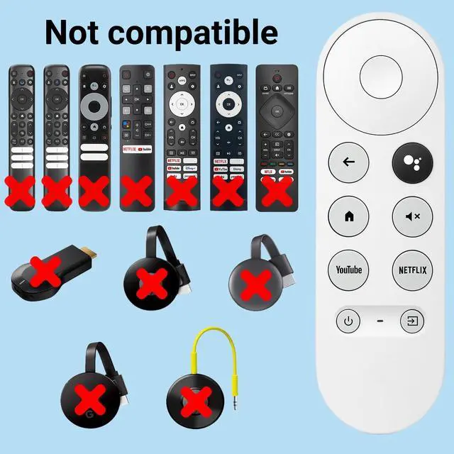 Alt view image 5 of 7 - 2 Pack G9N9N New Replacement Google Chromecast TV Voice Smart Remote Control, Compatible with Google Chromecast 4k, Google TV Streamer 4K(Only Compatible with Snow Chromecast Google)