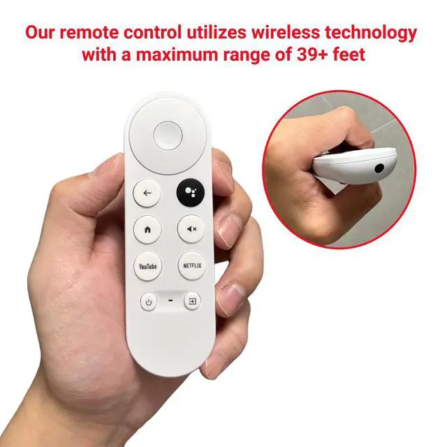 Alt view image 7 of 7 - 2 Pack G9N9N New Replacement Google Chromecast TV Voice Smart Remote Control, Compatible with Google Chromecast 4k, Google TV Streamer 4K(Only Compatible with Snow Chromecast Google)