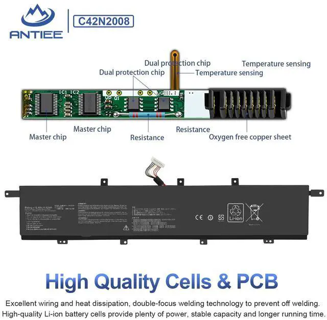 Alt view image 4 of 7 - C42N2008 92Wh Laptop Battery for ASUS ZenBook Pro Duo 15 OLED UX582 UX582L | UX582LR XS74T UX582LR-BP1979R UX582LR-H2002R UX582LR-H2002TS H2003R UX582LR-H2017T H2025R UX582LR-XS94T 15.48V