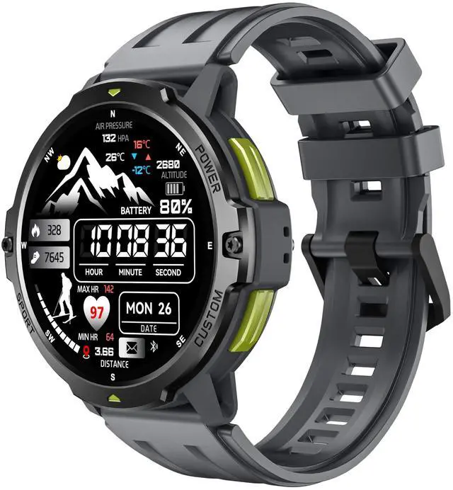 Main image of Outdoor GPS Smartwatch C31 Rugged 3 ATM Waterproof Design, 1.46 TFT Display, 6-Axis Motion Sensors, Built-in GPS Tracking, 580 mAh Long-Life Battery, Bluetooth 5 (Gray)